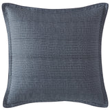 Elegant Mason Indigo European Pillowcase with geometric patterns in indigo and grey for a modern, masculine bedroom decor.