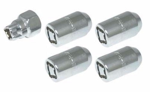 WILDCAT tapered seat lock nut set with four durable nuts and key, enhancing wheel security and preventing theft.