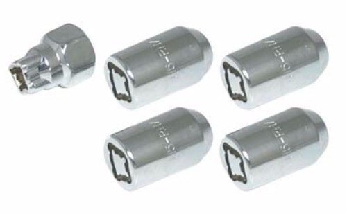 Tapered Seat Lock Nut Set by WILDCAT, featuring four durable nuts and a lock key for optimal wheel safety and stability.