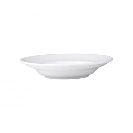 Set of 12 Royal Porcelain pasta/soup plates, 260mm, featuring a durable, double-glazed white finish for elegant dining.