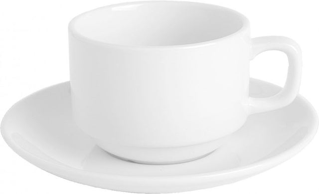 Elegant set of 12 Royal Porcelain coffee cups (0.20lt), smooth white finish, durable, chip-resistant, ideal for any occasion.