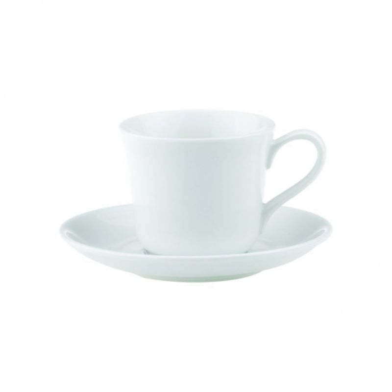 Elegant set of 12 Royal Porcelain teacups, 0.20L, double glazed, scratch and chip resistant for a refined tea experience.