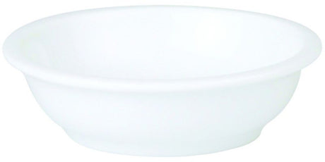 Set of 12 elegant 80mm Royal Porcelain butter ramekins, smooth white finish, durable, scratch and chip resistant.