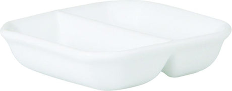 Set of 12 elegant 90mm white porcelain sauce/spice dishes, durable and scratch-resistant for stylish dining.