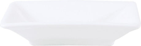 Set of 72 elegant Royal Porcelain sauce dishes, 100x70mm, durable, scratch-resistant, with a brilliant white finish.