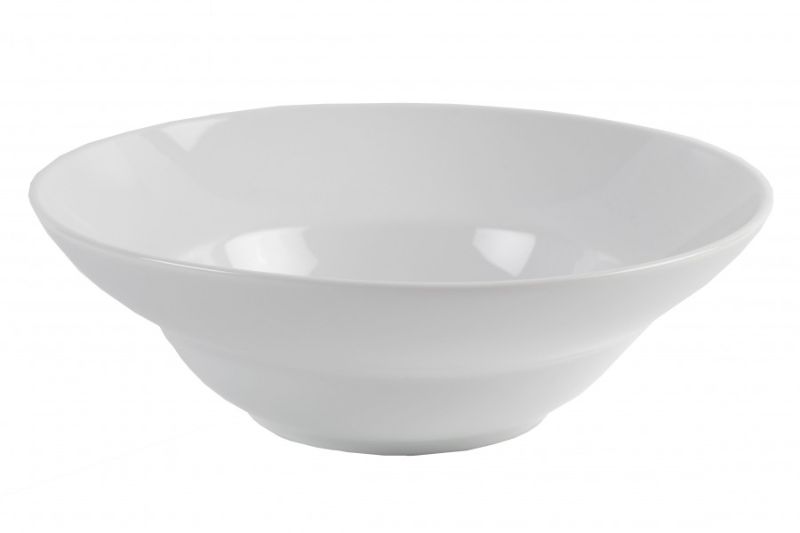 Set of 6 Royal Porcelain 235mm pasta bowls featuring a smooth white finish, scratch-resistant, and elegant for any dining occasion.