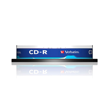 Pack of 5 VERBATIM 80 min CD-R discs with 52X speed, ideal for archiving, printing, and high-quality data storage.