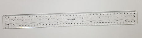 SERVICE RULE 38CM design ruler features 38cm length, EMS, PICA, and ELITE divisions for precise measurements in creative projects.