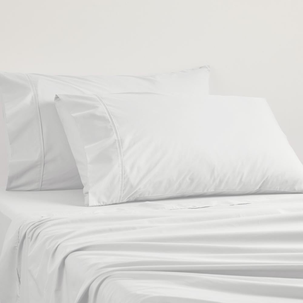 Euro pillowcase in silver, 65cm x 65cm, crafted from 250TC poly/cotton percale for style and durability.