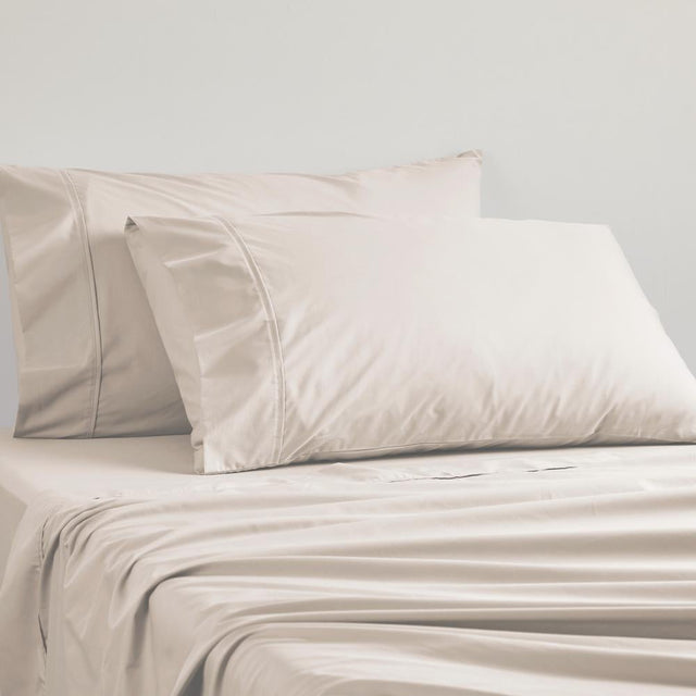 V Shape Pillowcase in linen color, 75cm x 75cm, featuring durable 250TC poly-cotton percale for luxury and breathability.