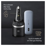 Braun Series 9 Pro+ Wet & Dry Shaver with 6-in-1 SmartCare Center and mobile PowerCase for effortless grooming.