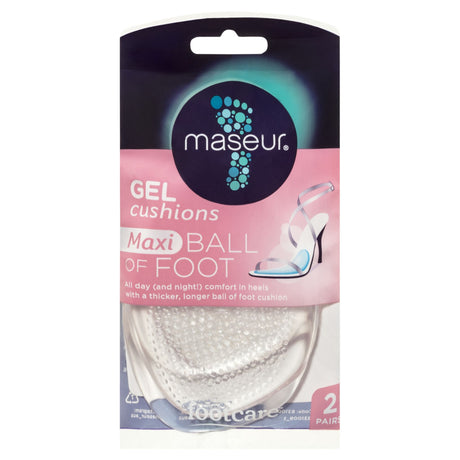 Gel ball of foot cushions providing all-day comfort and support, ideal for high and low heels, reducing metatarsal pressure.