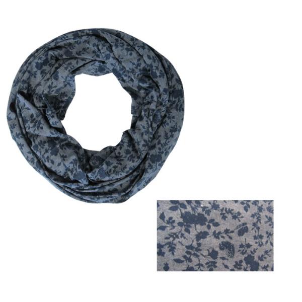 Jersey blue snood made from 100% polyester, 60 cm x 80 cm, perfect for warmth, style, and versatility in cold weather.