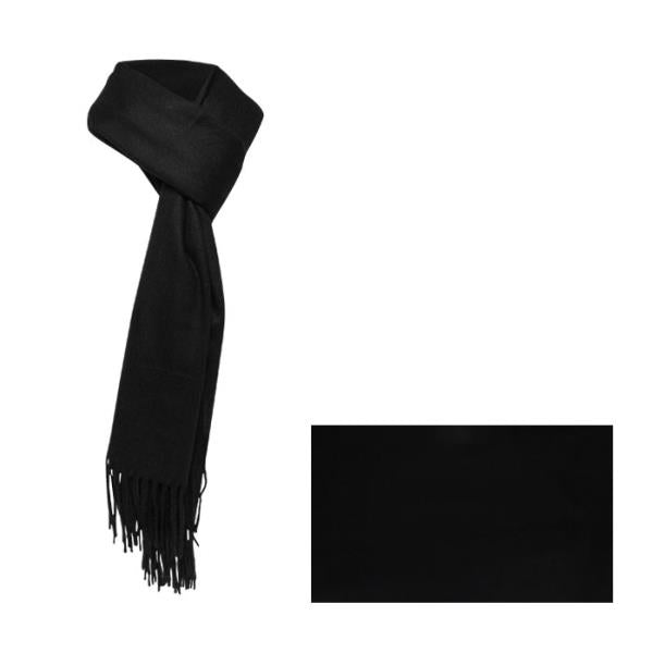 Classic Black Scarf, 70x180 cm, 100% polyester; a versatile, soft accessory for any outfit, perfect for all seasons.