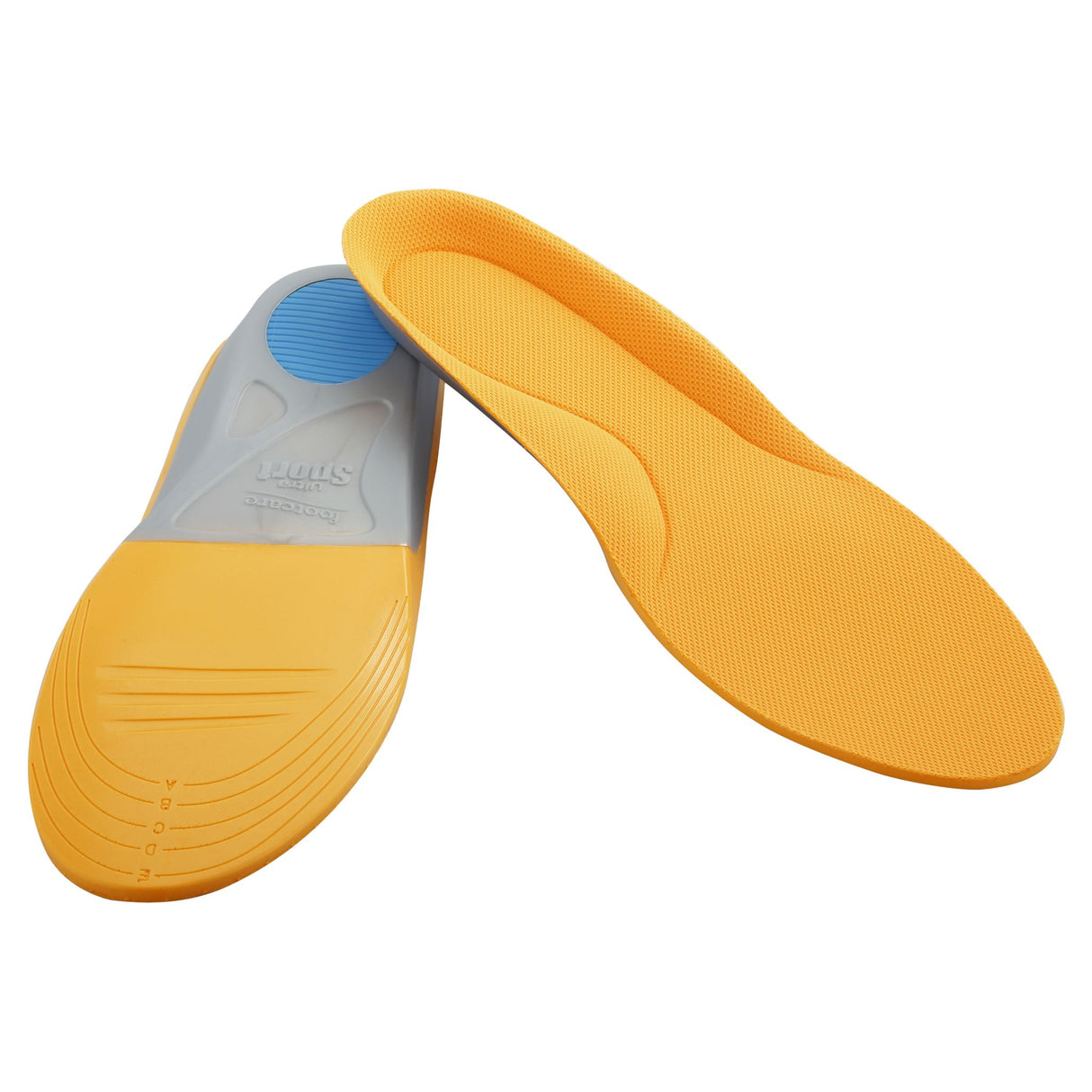 Footcare Men's Ultra Sport Insoles with gel comfort and contoured arch support for active lifestyles and optimal performance.