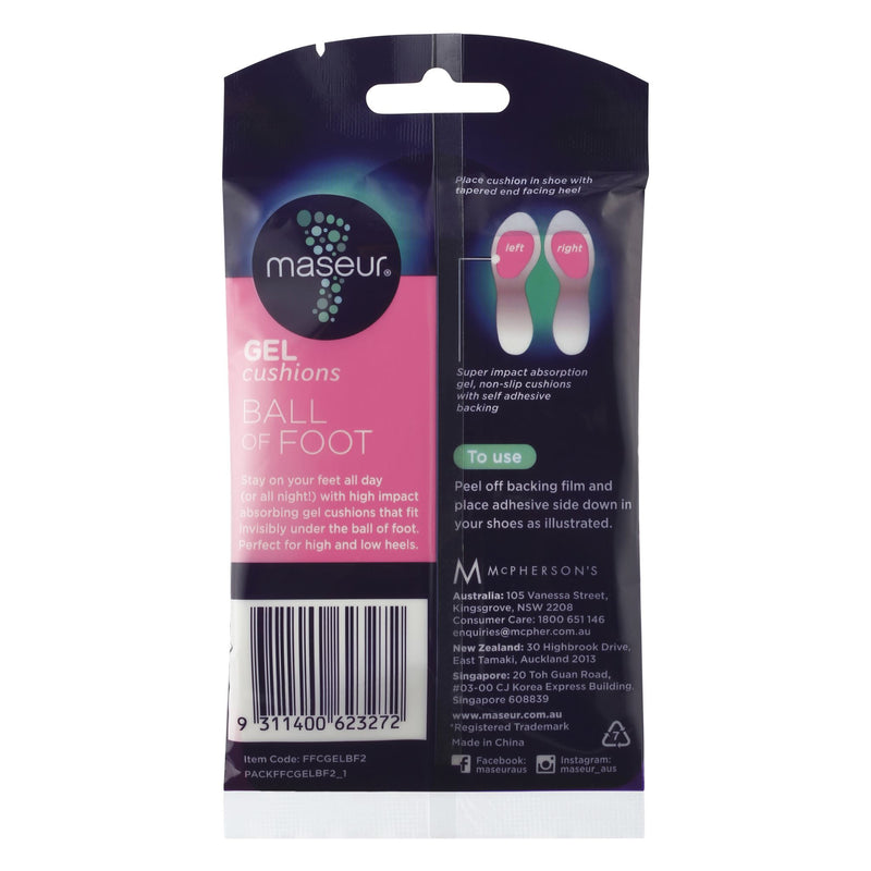 Footcare Ball of Foot Gel Cushions 2 Pairs