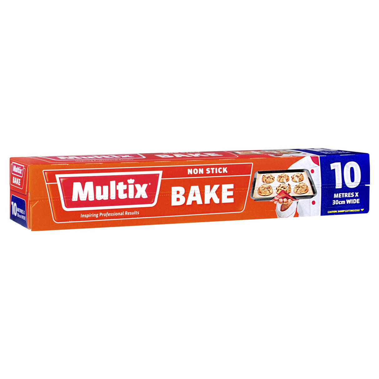 Multix Bake non-stick baking paper, 10m x 30cm, perfect for mess-free cooking and easy cleanup.