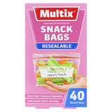 Multix Resealable Snack Bags (40 pack) keep snacks fresh with a write-on panel, perfect for on-the-go munching.