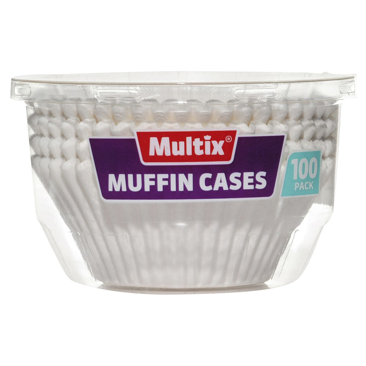 Pack of 100 large fluted muffin cases designed for easy, mess-free baking of cupcakes and small treats.