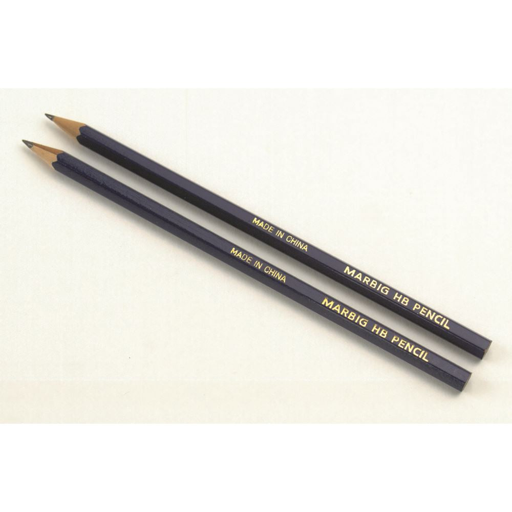 Box of 20 pre-sharpened Marbig HB pencils, ideal for smooth writing and precise lines for school and office use.