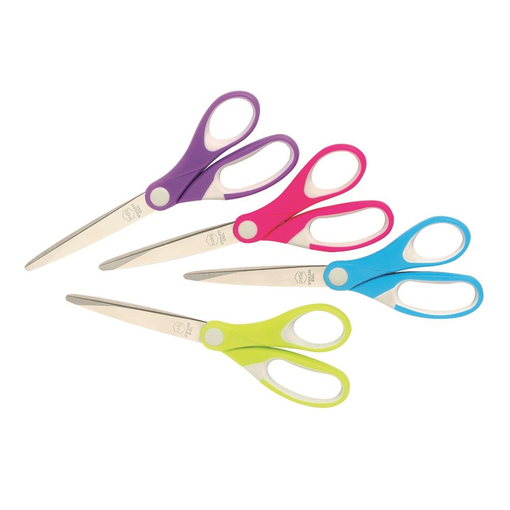 Marbig Comfort Grip Scissors, 182mm, with stainless steel blades, assorted colors, perfect for various cutting tasks.