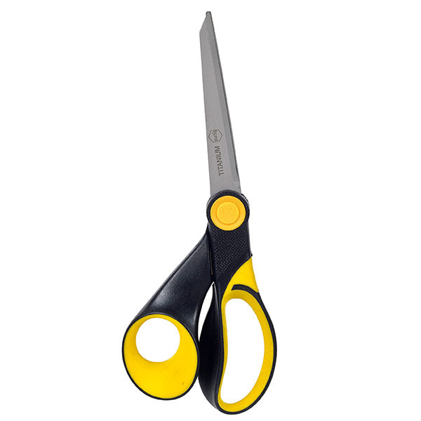 Marbig Pro Series Titanium Scissors 215mm with sharp titanium-coated blades, rubberized grip, and stylish design for comfort and durability.