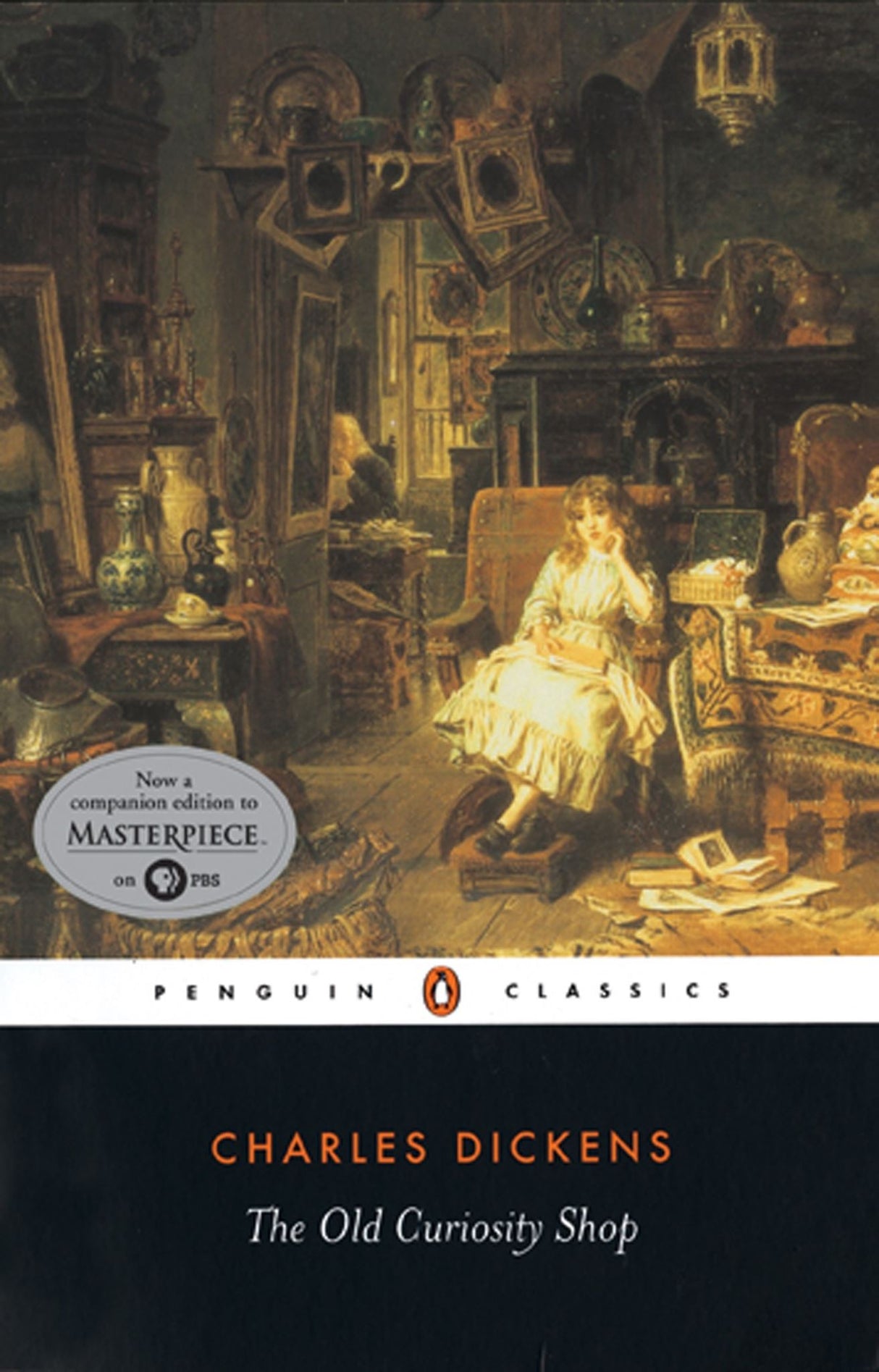 Victorian literature classic "The Old Curiosity Shop" by Dickens, featuring charming illustrations and insightful notes.
