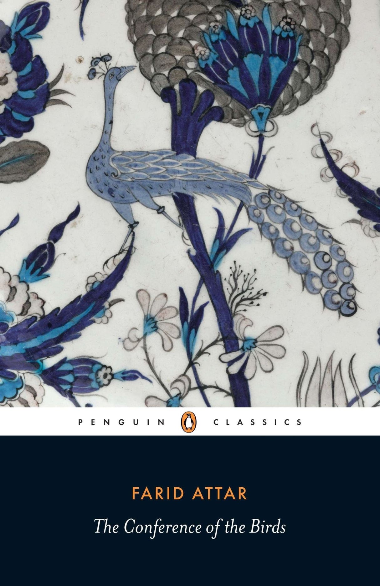 Cover of "The Conference of the Birds," a mystical poem by Attar, illustrating birds' quest for spiritual truth and wisdom.