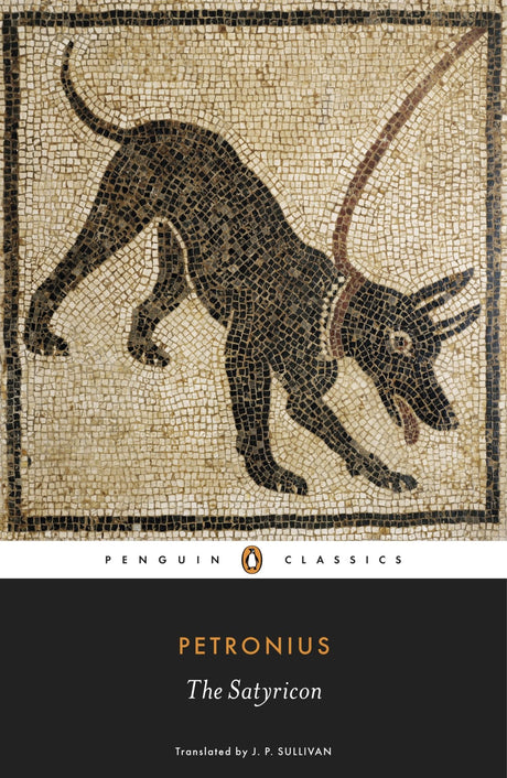 "Cover of 'The Satyricon', showcasing a trade paperback edition with themes of ancient Rome's adventures and excess."