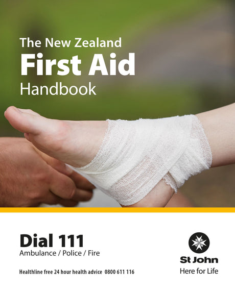 The New Zealand First Aid Handbook - a pocket-sized guide with CPR techniques and injury response for emergencies in New Zealand.