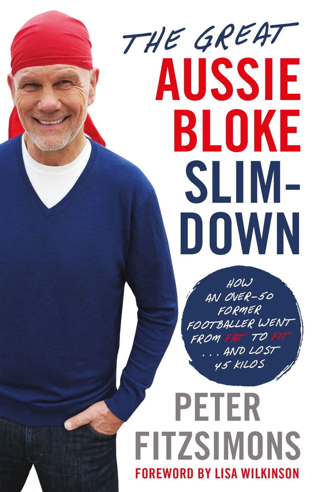 Cover of 'The Great Aussie Bloke Slim-Down' by Peter FitzSimons, a guide for Australian men on sustainable weight loss.