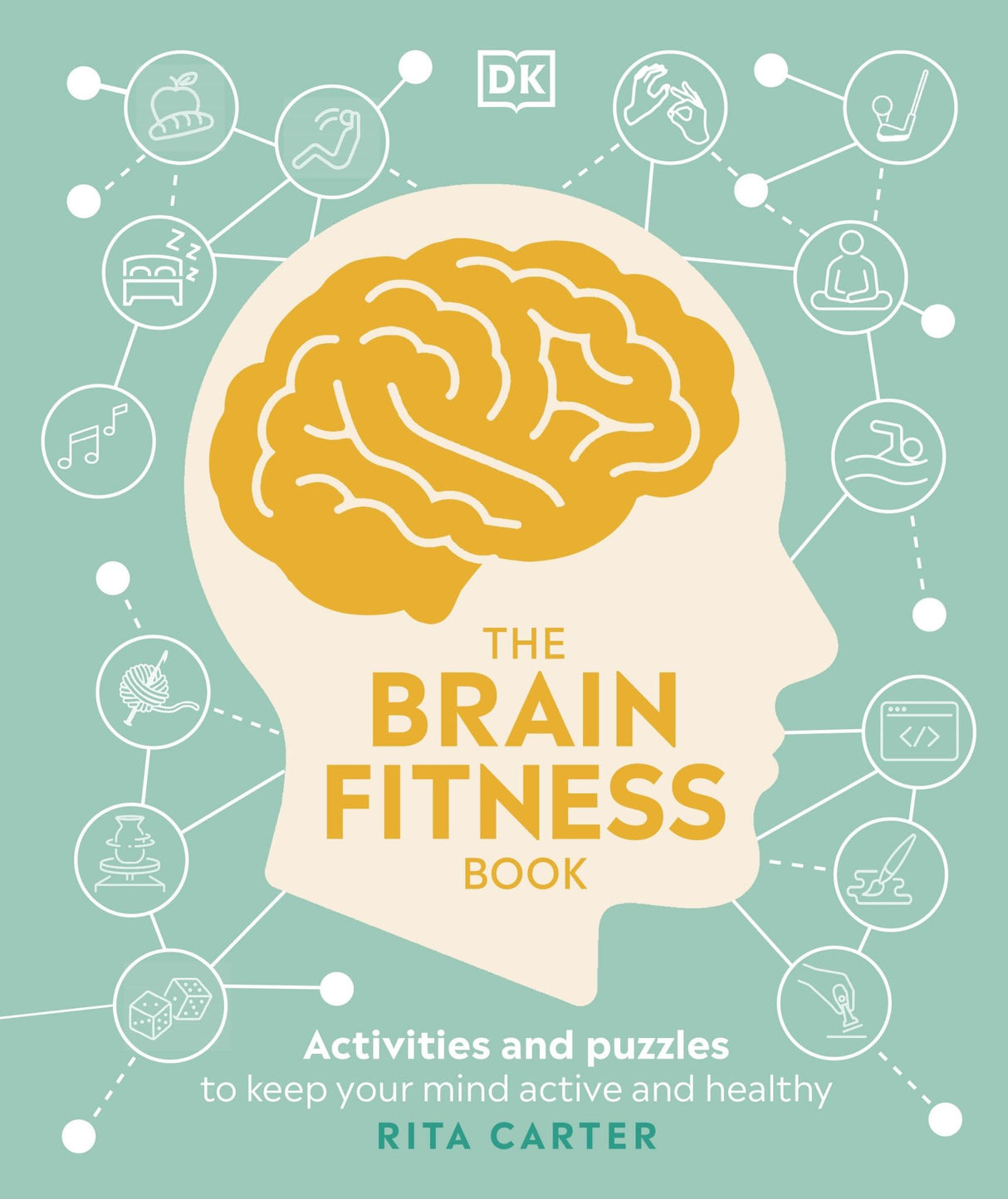 Cover of The Brain Fitness Book, a comprehensive guide to enhancing brain health, featuring exercises and mental challenges for cognitive vitality.