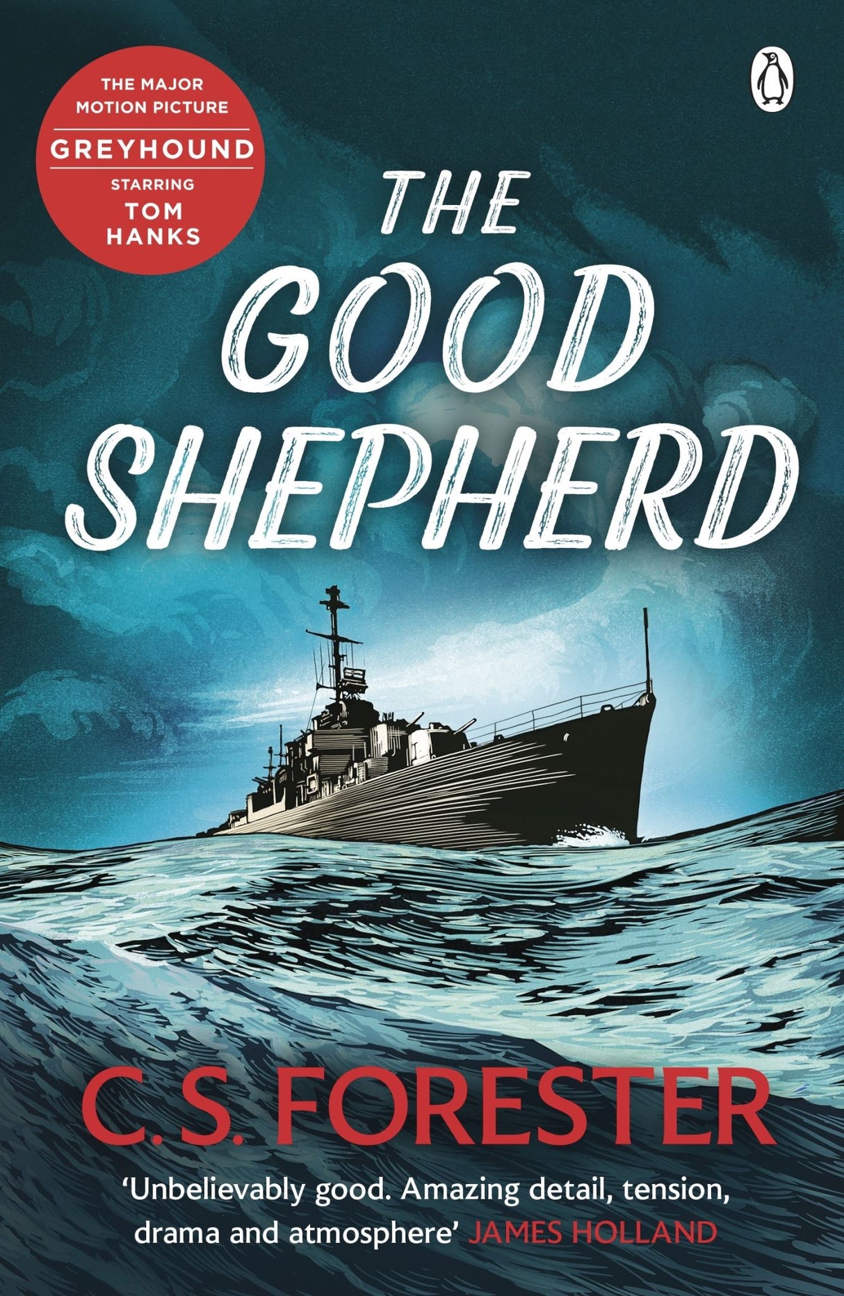 B-format paperback 'Greyhound', a WWII naval warfare tale featuring Captain Krause's courage against U-boats, published in 2021.