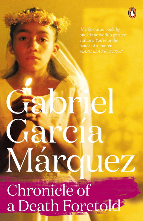 Cover of 'Chronicle of a Death Foretold' by Gabriel García Márquez, a powerful exploration of fate and communal guilt.