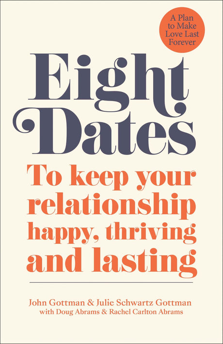 Cover of "Eight Dates" book by John and Julie Gottman, featuring insights for lasting love and relationship success.