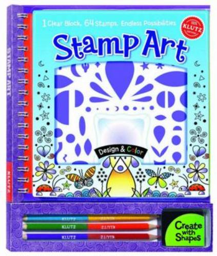 Whimsical Stamp Art book with creative shapes and instructions for unique designs, perfect for artists of all ages.