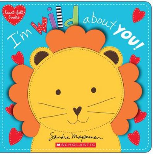 Colorful board book 'I'M Wild About You!' with felt cover and animal illustrations, perfect for toddlers' interactive storytime.