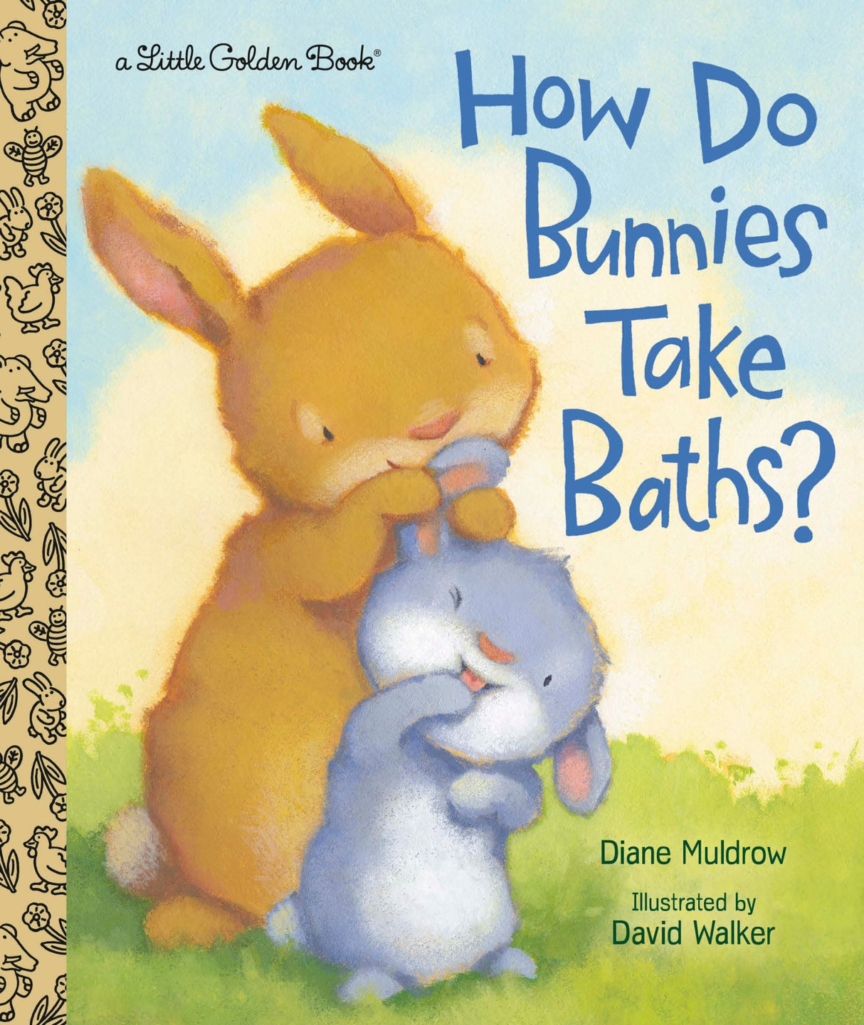 Delightful Little Golden Book teaching toddlers about animal bath time with charming rhymes and illustrations.