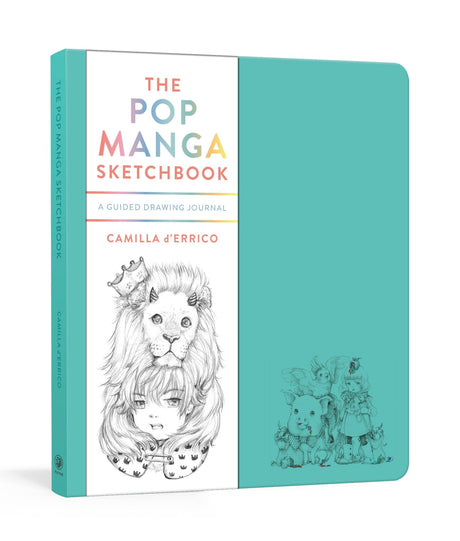 A vibrant sketchbook by Camilla d'Errico, featuring drawing prompts and whimsical art for aspiring manga artists.