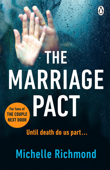 Cover of "The Marriage Pact," depicting a couple facing dark challenges after joining a mysterious group on their wedding day.