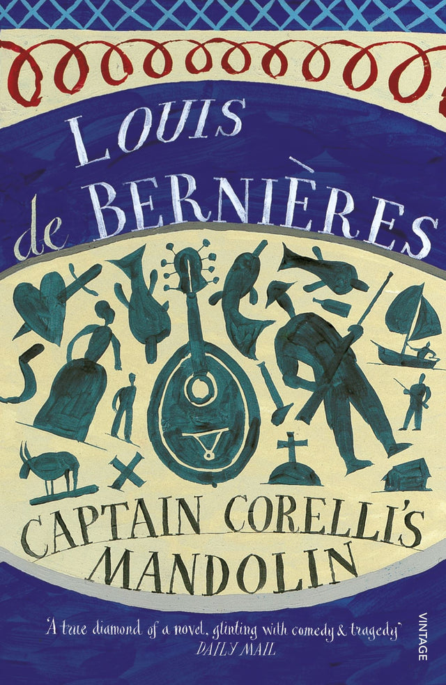 Cover of 'Captain Corelli's Mandolin' 25th Anniversary Edition, a novel exploring love and war on Cephalonia during WWII.