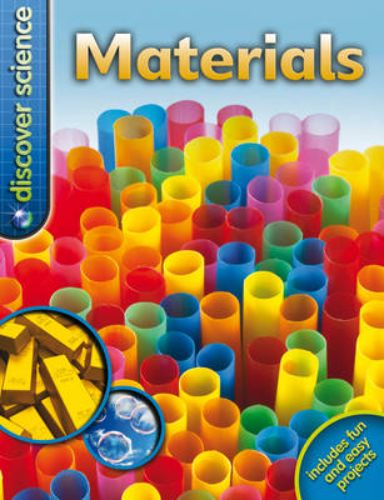 Vibrant paperback book 'Discover Science: Materials' for kids, featuring engaging illustrations and accessible science concepts.