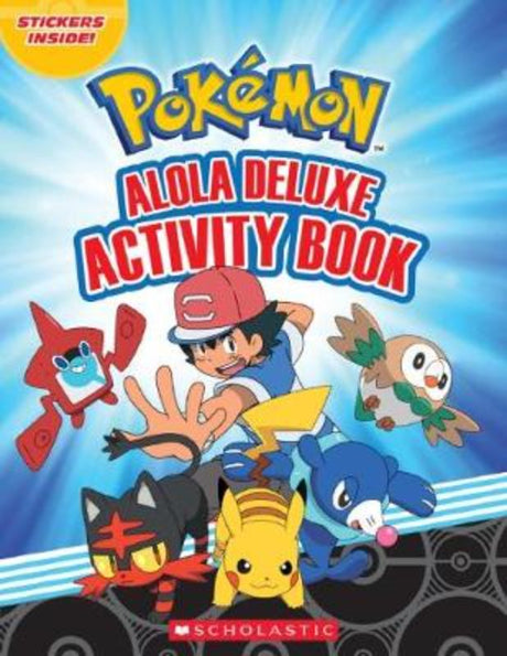 Engaging activity book featuring Pokémon from Alola, with puzzles, games, stickers, and a pull-out poster for fans.