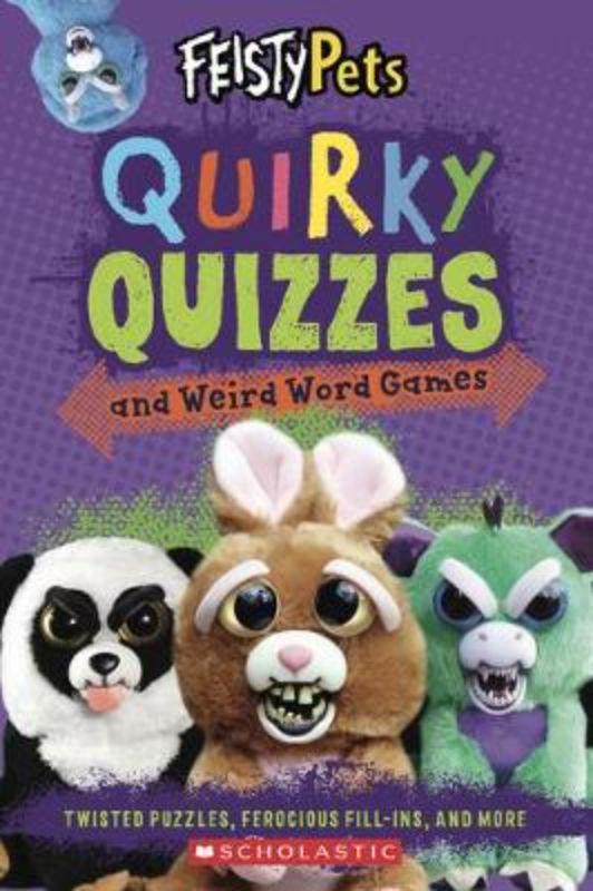 Activity book featuring quirky quizzes and puzzles from Feisty Pets, perfect for fun and creativity for all ages.