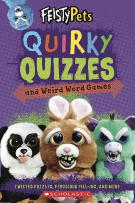 Activity book featuring quirky quizzes and puzzles from Feisty Pets, perfect for fun and creativity for all ages.