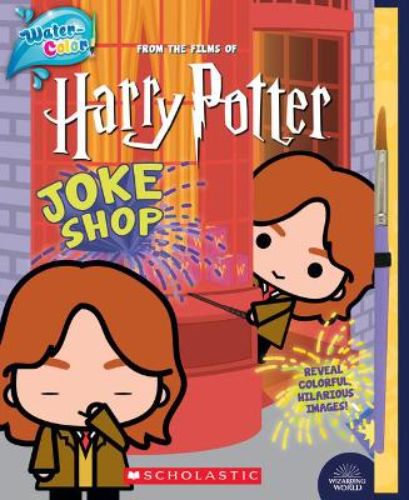 Interactive Harry Potter coloring book with water-activated brush, revealing jokes and magical illustrations from the series.