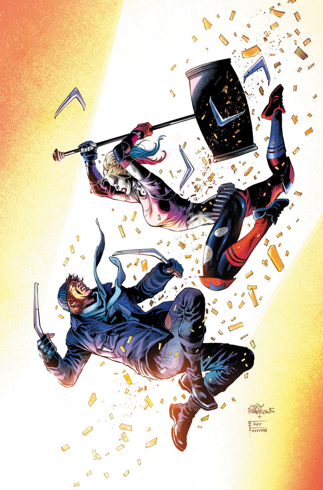 Cover of "Suicide Squad Vol. 5: Kill Your Darlings," featuring antiheroes Harley Quinn and Boomerang in intense action scenes.