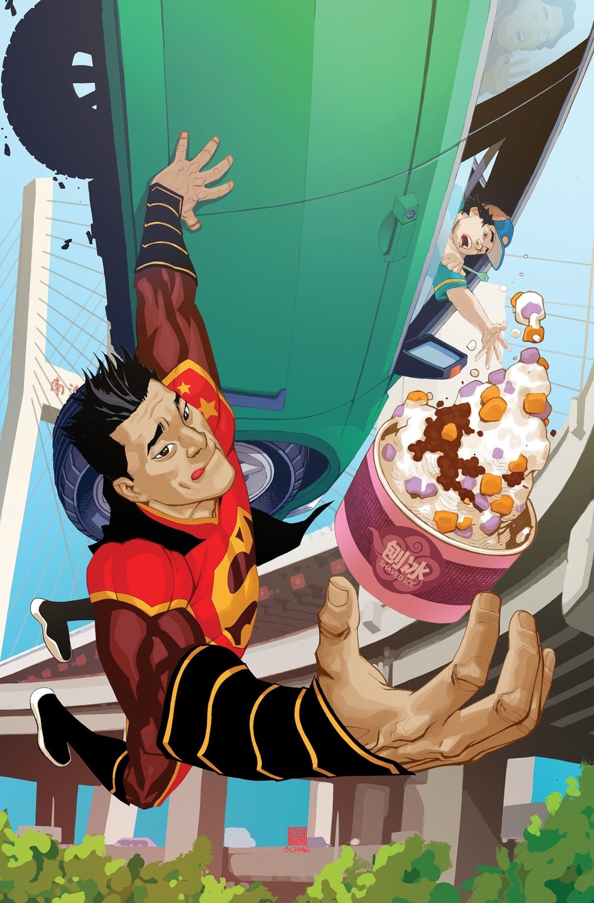 New Super-Man Vol. 3: Equilibrium graphic novel featuring I-Ching and the Justice League of China battling super-villains.