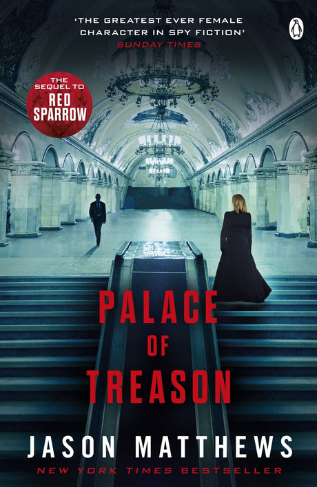 Cover of 'Palace of Treason', a thrilling espionage novel featuring intrigue and danger across multiple cities.