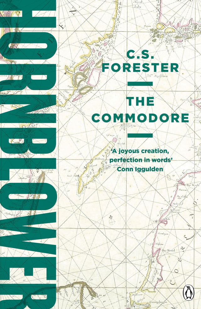 B-format paperback of C. S. Forester's "The Commodore," depicting naval battles during 1812 with Hornblower's daring adventures.